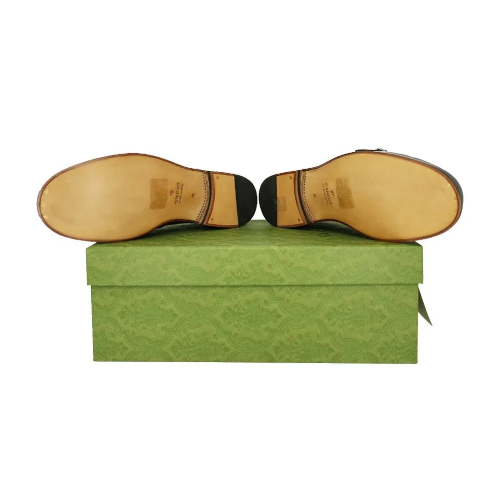Gucci Men's GG Supreme and Leather Double Buckle Loafers - Picture 8 of 9